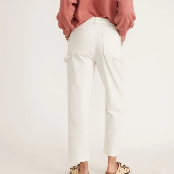 Marine Layer Maya Slim Straight Utility Pants Cotton Ivory Size 14 NWOT - Picture 2 of 9